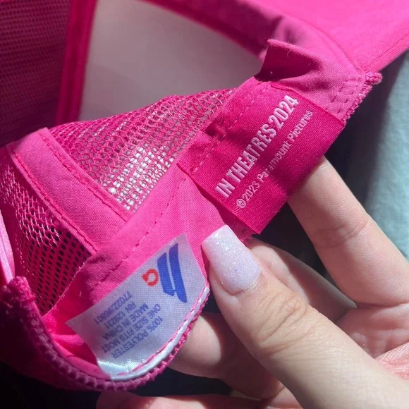 Women's Pink and White Hat - Picture 2 of 3